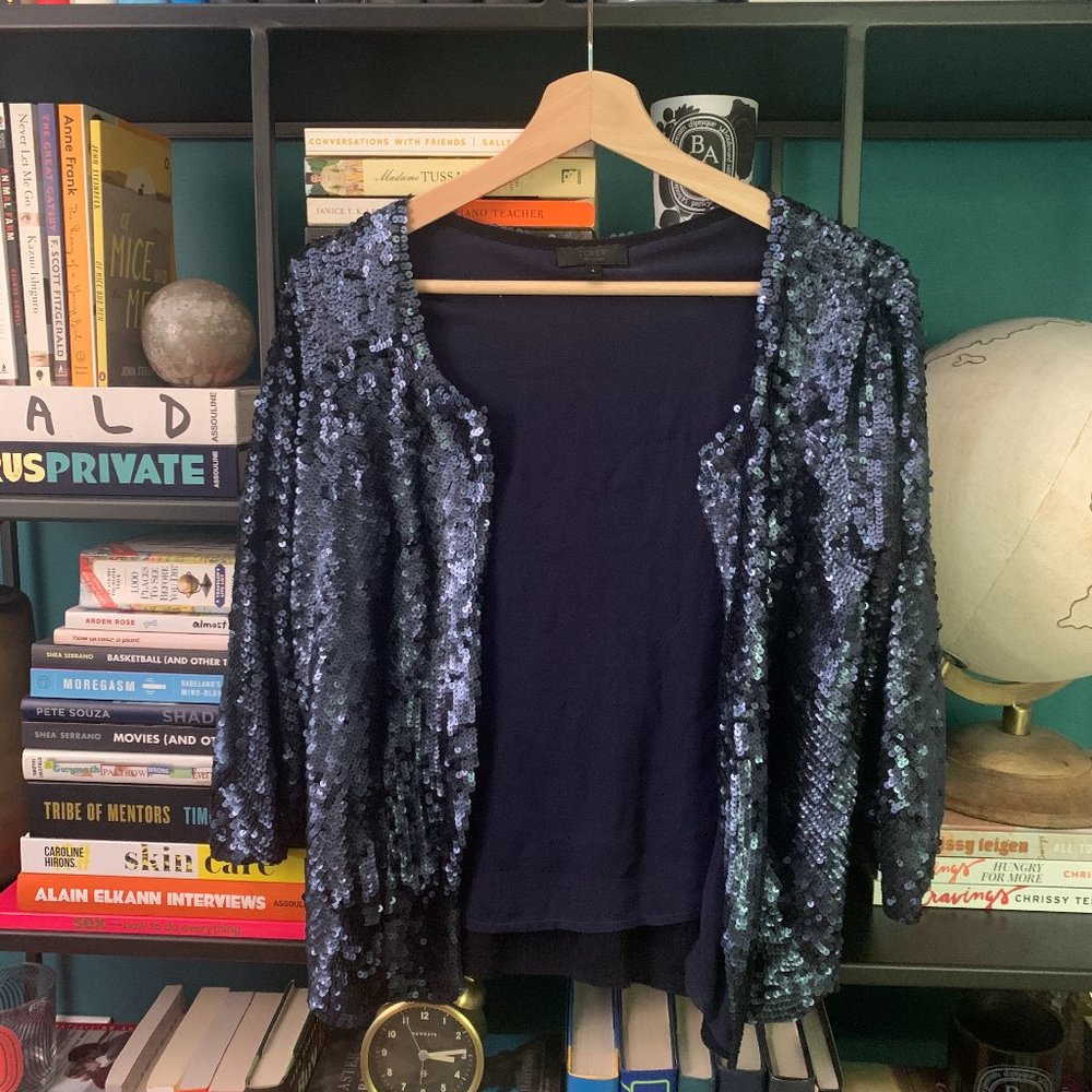 J.Crew Collection Sequin Open Cardigan